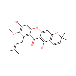 COc1c(O)cc2oc3cc4c(c(O)c3c(=O)c2c1CC=C(C)C)C=CC(C)(C)O4 ZINC000013382495