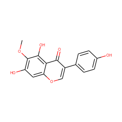 COc1c(O)cc2occ(-c3ccc(O)cc3)c(=O)c2c1O ZINC000000899915