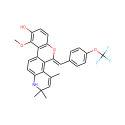 COc1c(O)ccc2c1-c1ccc3c(c1/C(=C/c1ccc(OC(F)(F)F)cc1)O2)C(C)=CC(C)(C)N3 ZINC000141191698