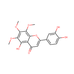 COc1c(OC)c(O)c2c(=O)cc(-c3ccc(O)c(O)c3)oc2c1OC ZINC000002561270