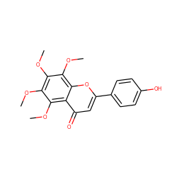 COc1c(OC)c(OC)c2c(=O)cc(-c3ccc(O)cc3)oc2c1OC ZINC000014645384