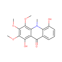 COc1c(OC)c(OC)c2c(c1O)c(=O)c1cccc(O)c1n2C ZINC000014639440