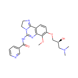 COc1c(OC[C@@H](O)CN(C)C)ccc2c1N=C(NC(=O)c1cccnc1)N1CCN=C21 ZINC000169710196