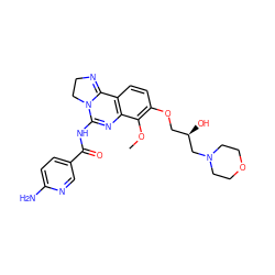 COc1c(OC[C@@H](O)CN2CCOCC2)ccc2c1N=C(NC(=O)c1ccc(N)nc1)N1CCN=C21 ZINC000167464240