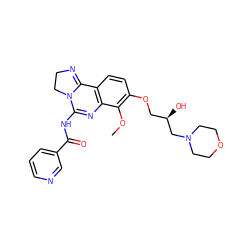 COc1c(OC[C@@H](O)CN2CCOCC2)ccc2c1N=C(NC(=O)c1cccnc1)N1CCN=C21 ZINC000043195373