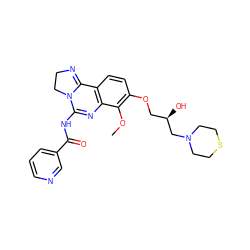 COc1c(OC[C@@H](O)CN2CCSCC2)ccc2c1N=C(NC(=O)c1cccnc1)N1CCN=C21 ZINC000140527919