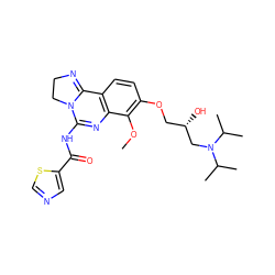 COc1c(OC[C@H](O)CN(C(C)C)C(C)C)ccc2c1N=C(NC(=O)c1cncs1)N1CCN=C21 ZINC000167883775