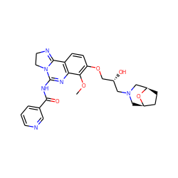 COc1c(OC[C@H](O)CN2C[C@@H]3CC[C@H](C2)O3)ccc2c1N=C(NC(=O)c1cccnc1)N1CCN=C21 ZINC000167797453