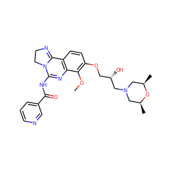 COc1c(OC[C@H](O)CN2C[C@H](C)O[C@H](C)C2)ccc2c1N=C(NC(=O)c1cccnc1)N1CCN=C21 ZINC000139878031