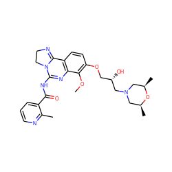 COc1c(OC[C@H](O)CN2C[C@H](C)O[C@H](C)C2)ccc2c1N=C(NC(=O)c1cccnc1C)N1CCN=C21 ZINC000140776130