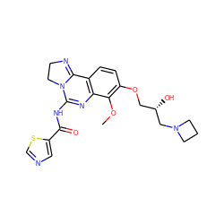 COc1c(OC[C@H](O)CN2CCC2)ccc2c1N=C(NC(=O)c1cncs1)N1CCN=C21 ZINC000150079303