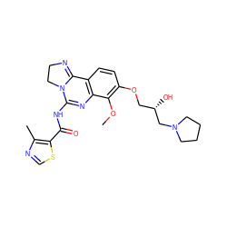 COc1c(OC[C@H](O)CN2CCCC2)ccc2c1N=C(NC(=O)c1scnc1C)N1CCN=C21 ZINC000166714680