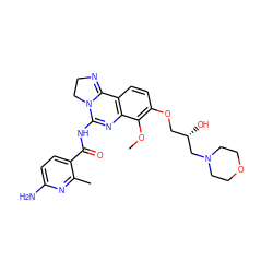 COc1c(OC[C@H](O)CN2CCOCC2)ccc2c1N=C(NC(=O)c1ccc(N)nc1C)N1CCN=C21 ZINC000167798637