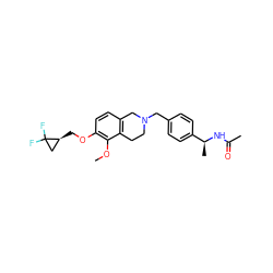 COc1c(OC[C@H]2CC2(F)F)ccc2c1CCN(Cc1ccc([C@H](C)NC(C)=O)cc1)C2 ZINC001772639338