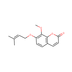 COc1c(OCC=C(C)C)ccc2ccc(=O)oc12 ZINC000013481606