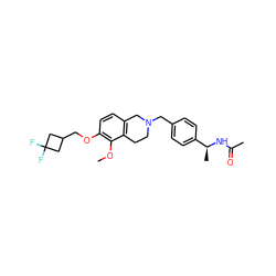 COc1c(OCC2CC(F)(F)C2)ccc2c1CCN(Cc1ccc([C@H](C)NC(C)=O)cc1)C2 ZINC001772573406