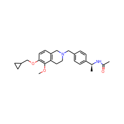 COc1c(OCC2CC2)ccc2c1CCN(Cc1ccc([C@H](C)NC(C)=O)cc1)C2 ZINC001772573325