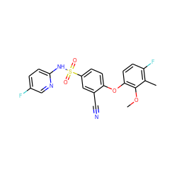 COc1c(Oc2ccc(S(=O)(=O)Nc3ccc(F)cn3)cc2C#N)ccc(F)c1C ZINC000473200886