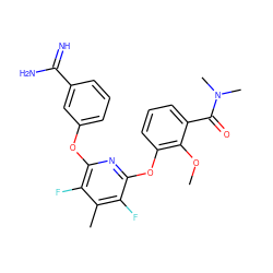 COc1c(Oc2nc(Oc3cccc(C(=N)N)c3)c(F)c(C)c2F)cccc1C(=O)N(C)C ZINC000013474031