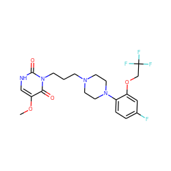 COc1c[nH]c(=O)n(CCCN2CCN(c3ccc(F)cc3OCC(F)(F)F)CC2)c1=O ZINC000013490003