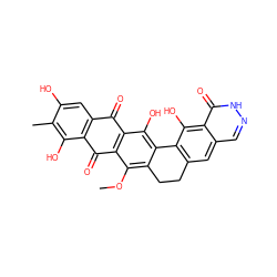 COc1c2c(c(O)c3c1C(=O)c1c(cc(O)c(C)c1O)C3=O)-c1c(cc3cn[nH]c(=O)c3c1O)CC2 ZINC000043023951