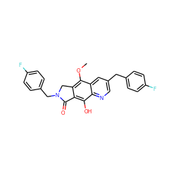 COc1c2c(c(O)c3ncc(Cc4ccc(F)cc4)cc13)C(=O)N(Cc1ccc(F)cc1)C2 ZINC000040393267