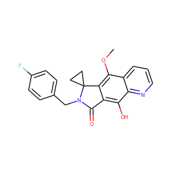 COc1c2c(c(O)c3ncccc13)C(=O)N(Cc1ccc(F)cc1)C21CC1 ZINC000034095713