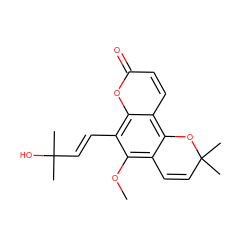 COc1c2c(c3ccc(=O)oc3c1/C=C/C(C)(C)O)OC(C)(C)C=C2 ZINC000013374862