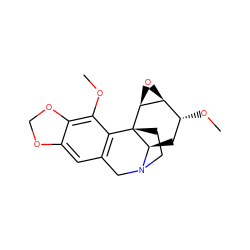 COc1c2c(cc3c1[C@@]14CCN(C3)[C@@H]1C[C@@H](OC)[C@@H]1O[C@@H]14)OCO2 ZINC000238743696