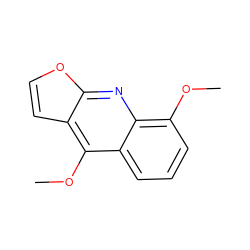 COc1c2ccoc2nc2c(OC)cccc12 ZINC000000199415