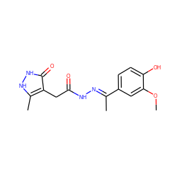 COc1cc(/C(C)=N/NC(=O)Cc2c(C)[nH][nH]c2=O)ccc1O ZINC000000056191