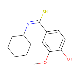 COc1cc(/C(S)=N\C2CCCCC2)ccc1O ZINC000013121794