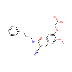 COc1cc(/C=C(/C#N)C(=O)NCCCc2ccccc2)ccc1OCC(=O)O ZINC000004724077