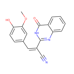 COc1cc(/C=C(/C#N)c2nc3ccccc3c(=O)[nH]2)ccc1O ZINC000008829068