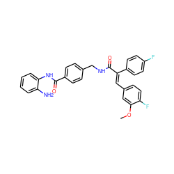 COc1cc(/C=C(/C(=O)NCc2ccc(C(=O)Nc3ccccc3N)cc2)c2ccc(F)cc2)ccc1F ZINC000059262618