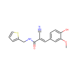 COc1cc(/C=C(\C#N)C(=O)NCc2cccs2)ccc1O ZINC000000270362