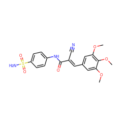 COc1cc(/C=C(\C#N)C(=O)Nc2ccc(S(N)(=O)=O)cc2)cc(OC)c1OC ZINC000007165654