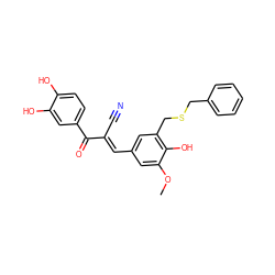 COc1cc(/C=C(\C#N)C(=O)c2ccc(O)c(O)c2)cc(CSCc2ccccc2)c1O ZINC000013833838