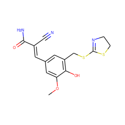 COc1cc(/C=C(\C#N)C(N)=O)cc(CSC2=NCCS2)c1O ZINC000012352673