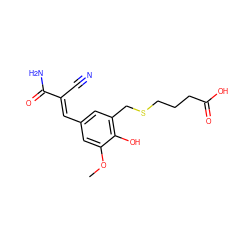 COc1cc(/C=C(\C#N)C(N)=O)cc(CSCCCC(=O)O)c1O ZINC000013833851