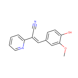 COc1cc(/C=C(\C#N)c2ccccn2)ccc1O ZINC000005068154