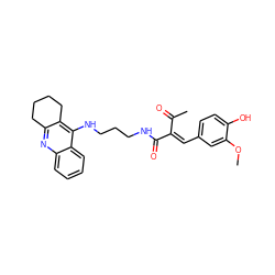 COc1cc(/C=C(\C(C)=O)C(=O)NCCCNc2c3c(nc4ccccc24)CCCC3)ccc1O ZINC001772598424