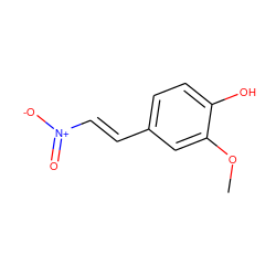 COc1cc(/C=C/[N+](=O)[O-])ccc1O ZINC000000117594