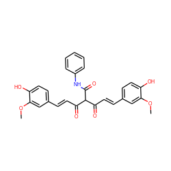 COc1cc(/C=C/C(=O)C(C(=O)/C=C/c2ccc(O)c(OC)c2)C(=O)Nc2ccccc2)ccc1O ZINC000118094584