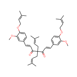 COc1cc(/C=C/C(=O)C(CC=C(C)C)(CC=C(C)C)C(=O)/C=C/c2ccc(OCC=C(C)C)c(OC)c2)ccc1OCC=C(C)C ZINC000653716289