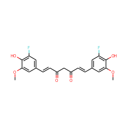 COc1cc(/C=C/C(=O)CC(=O)/C=C/c2cc(F)c(O)c(OC)c2)cc(F)c1O ZINC000095583240