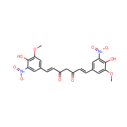 COc1cc(/C=C/C(=O)CC(=O)/C=C/c2cc(OC)c(O)c([N+](=O)[O-])c2)cc([N+](=O)[O-])c1O ZINC000169330011