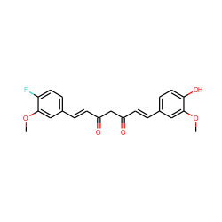 COc1cc(/C=C/C(=O)CC(=O)/C=C/c2ccc(F)c(OC)c2)ccc1O ZINC000166889633