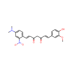 COc1cc(/C=C/C(=O)CC(=O)/C=C/c2ccc(N(C)C)cc2[N+](=O)[O-])ccc1O ZINC000138753264