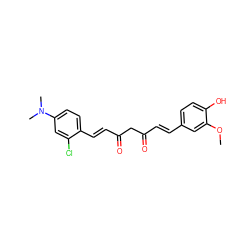 COc1cc(/C=C/C(=O)CC(=O)/C=C/c2ccc(N(C)C)cc2Cl)ccc1O ZINC000140220674